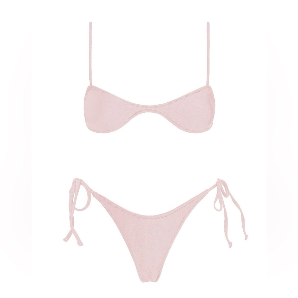 Pink Minimalist Bikini Set Swimwear